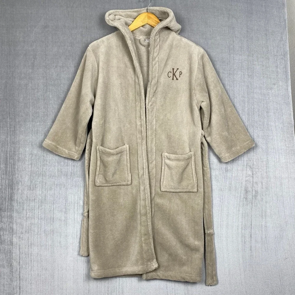 Restoration Hardware Bathrobe Kids 6-7 Years Plush Fleece Belted‎ Hooded Pockets